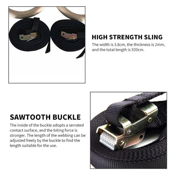 حلق الجمباز الخشبي  Wooden Gym Rings (28mm/32mm)