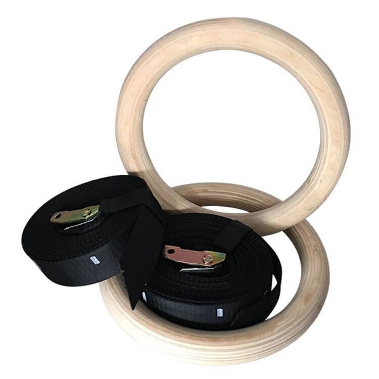 حلق الجمباز الخشبي  Wooden Gym Rings (28mm/32mm)