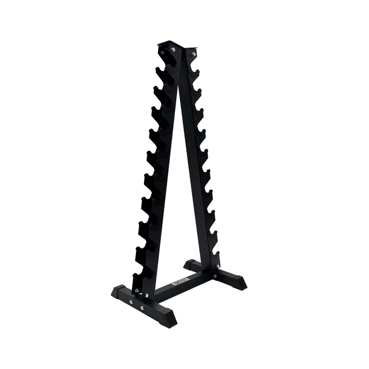 طقم دمبل سداسي مغلف بالمطاط مع حامل هرمي (1-10 كجم)