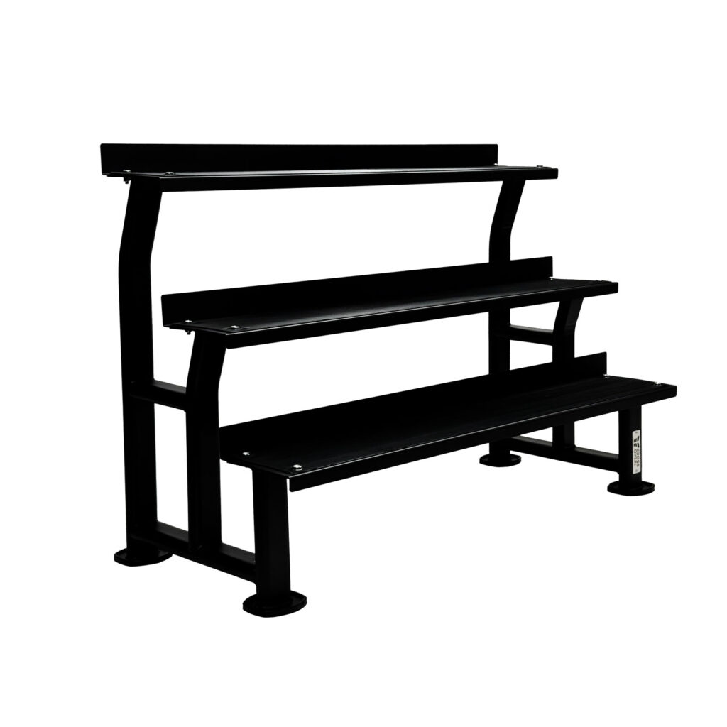 حامل كيتل بيل ثلاثي الطبقات CR-0045 من CROSSOVER لتنظيم كرات الكيتل بيل في الصالات الرياضية