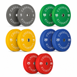 طقم أقراص أولمبية Bumper ملونة عالية الجودة – 5كجم إلى 25كجم (زوج) | Crossover Colour Rubber Bumper Plates