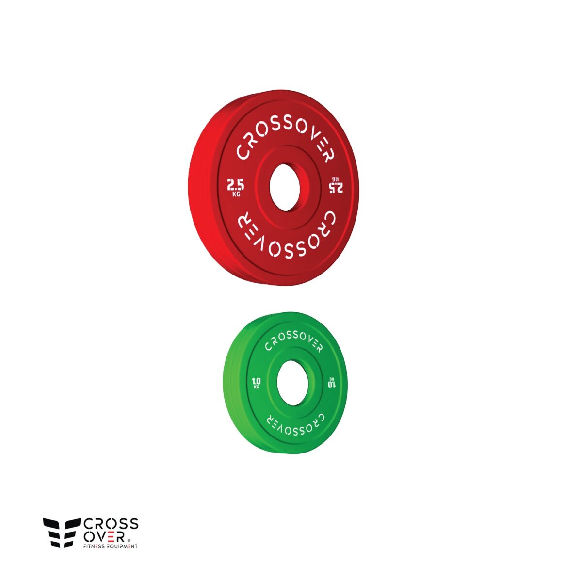 طقم أقراص أولمبية Bumper ملونة عالية الجودة – 1كجم إلى 25كجم (زوج) | Crossover Colour Rubber Bumper Plates