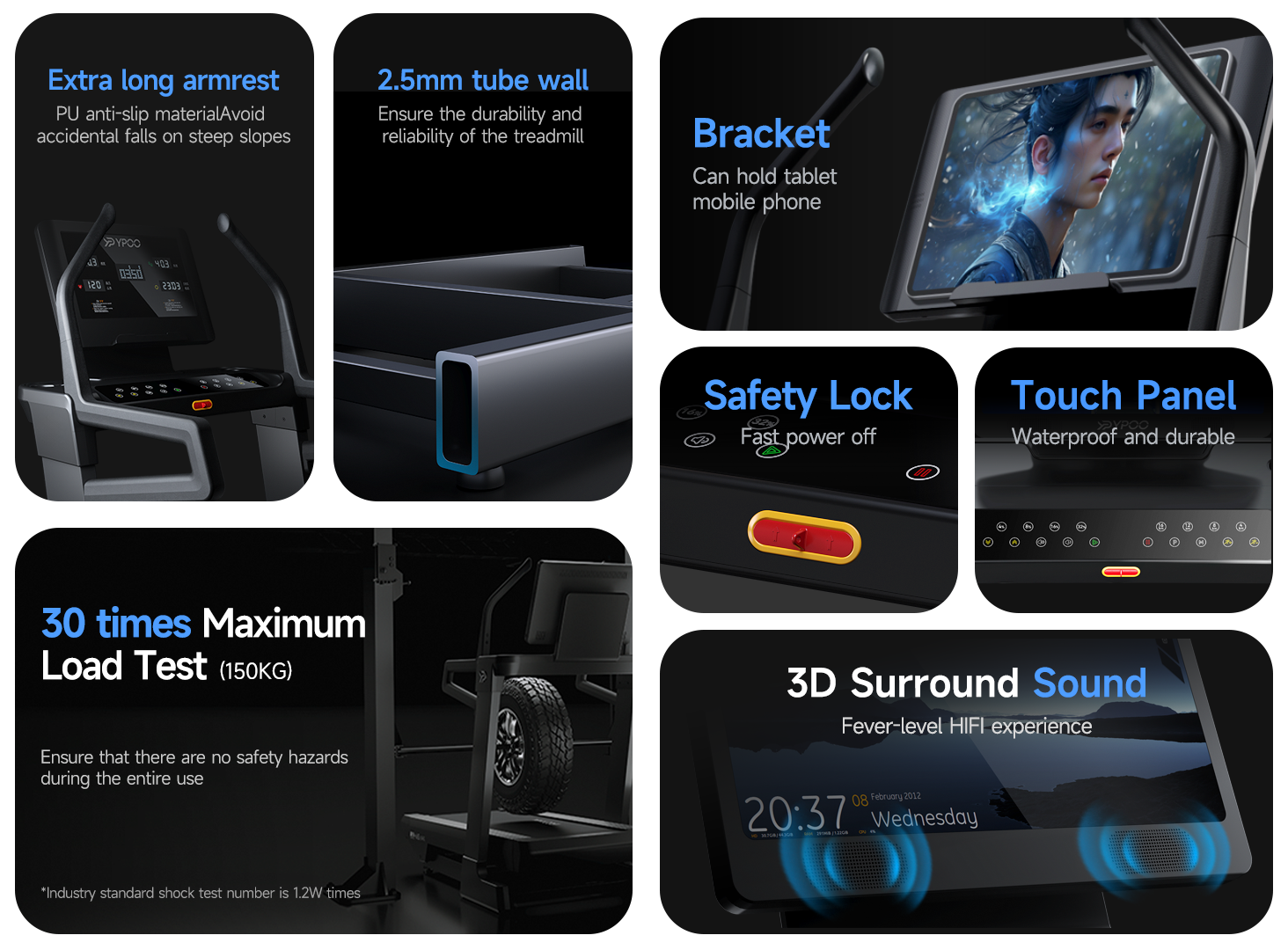 جهاز مشي Marathon M5 MAX بميل إلكتروني -6% إلى +22% وشاشة 21.5 بوصة وتكامل YPOOFIT